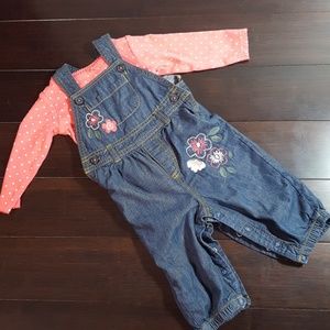 Carter's Girls 6M Fall Flower Overalls